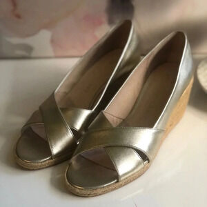 Jack Rogers Gold PALMER Wedge ESPADRILLES